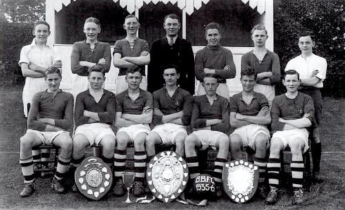 1935-36 Boys Brigade Winners of Yeovil League KO Shield, The BB Shield, Wessex Battalion KO Cup  Yeovil Youth League joint winners